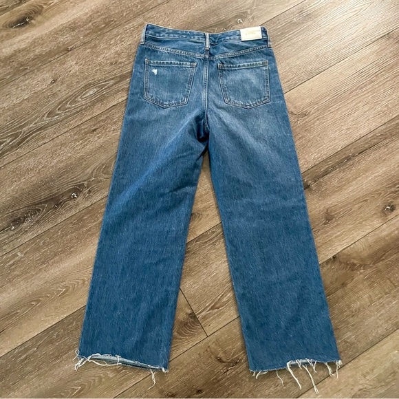 Express 90s Ankle Boot Mid Rise Jeans Medium Wash Ripped Size 0/R - Picture 5 of 12